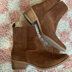 Steven Steve Madden Cognac Suede Wayland Bootie